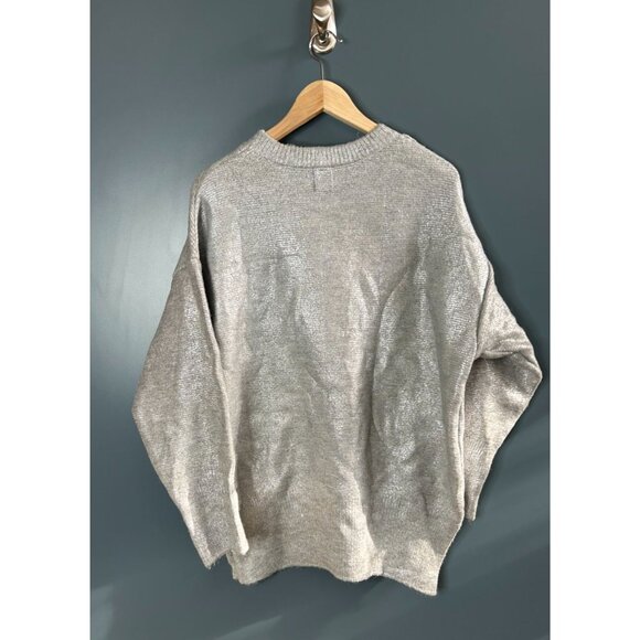 NWT Oversized Small Women's Auburn University Silver Metallic Knit Oversized Swe - Picture 5 of 7